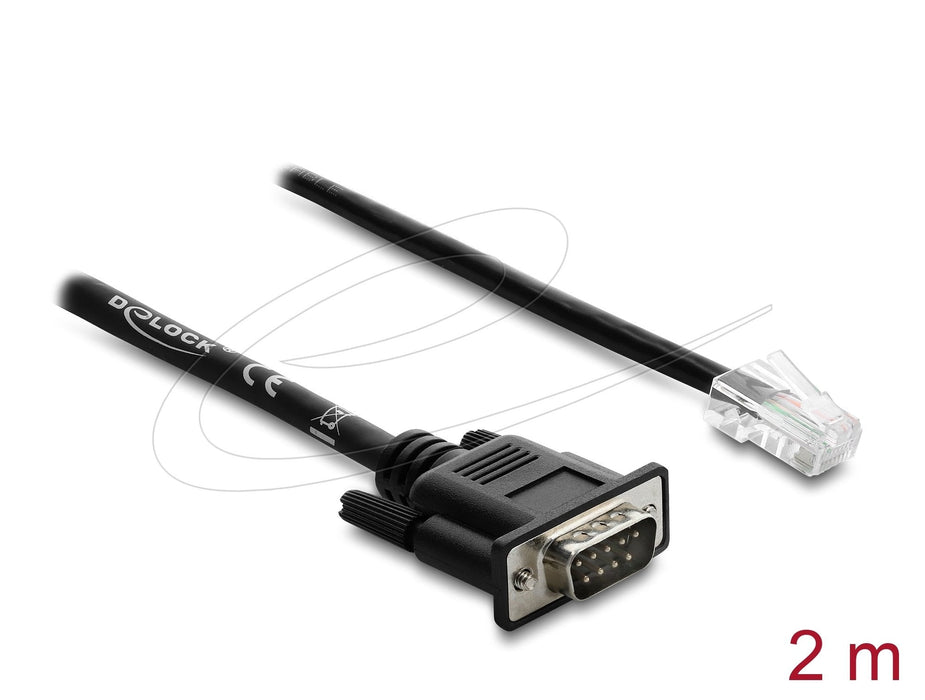 Delock Seriell Rs-232 422 485 Adaptercable Sub-D 9 Stecker Zu Rj45 Stecker 2 M