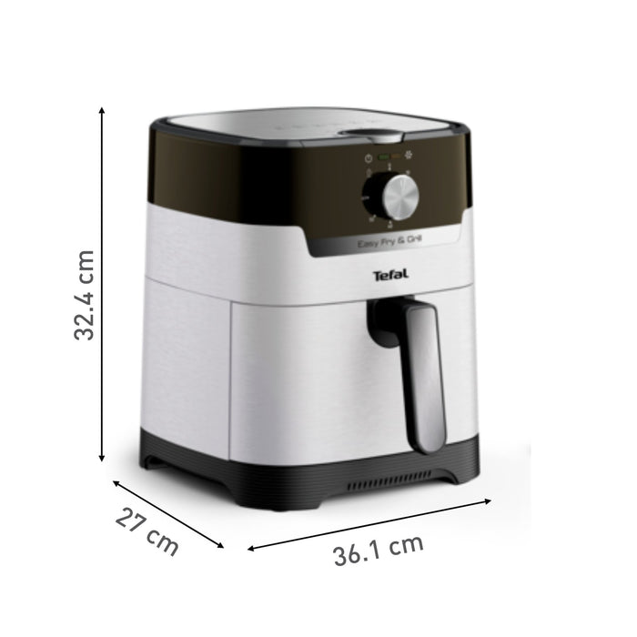 EAN 3045380024441 - Tefal Easy Fry & Grill EY501A Sencillo 4,2 L Independiente 1550 W Freidora de aire caliente Negro, Acero  imagen 10
