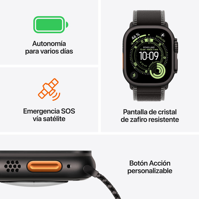 EAN 0195950610512 - Apple Watch Ultra 3 OLED 49 mm Digital 422 x 514 Pixeles Pantalla táctil 5G Negro Wifi GPS (satélite) imagen 3