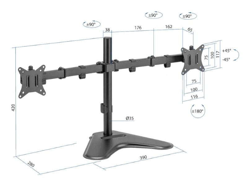 EAN 8435364317129 - iggual IGG317129 soporte para monitor 81,3 cm (32") Escritorio Negro imagen 5
