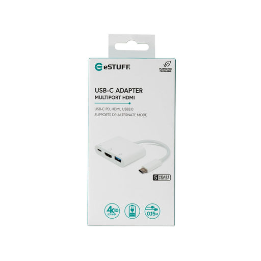 EAN 5711783475125 - eSTUFF ES623001WH hub de interfaz USB 3.2 Gen 1 (3.1 Gen 1) Type-C 5000 Mbit/s Blanco imagen 2