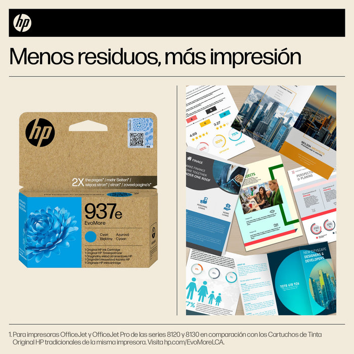 EAN 0199764688088 - HP 937e EvoMore Cyan Original Ink Cartridge cartucho de tinta 1 pieza(s) Alto rendimiento (XL) imagen 5