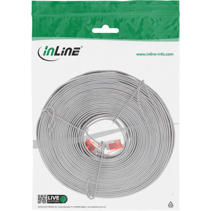 Inline Flat Ultraslim Cable De Red U/Utp Cat.6 Gigabit Ready Gris 15m