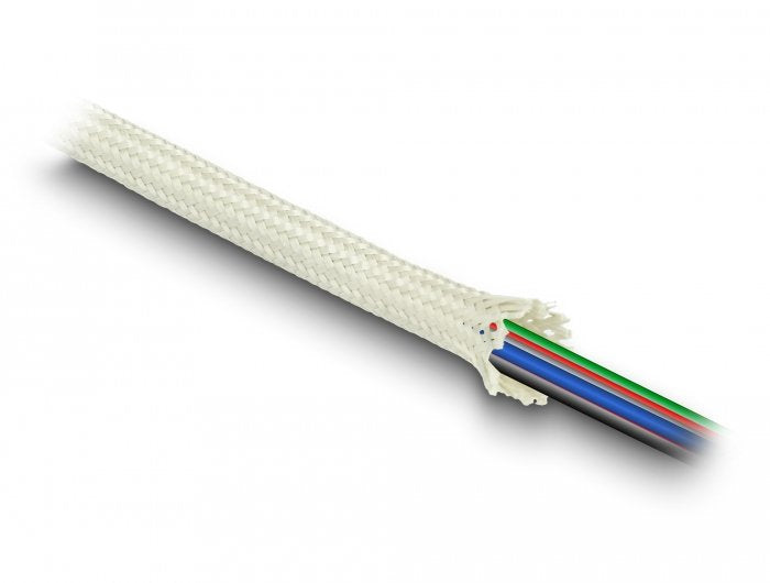 Delock Manguito Trenzado Fabricado Con Fibras Nomex De 2 Mx 15 Mm Blanco