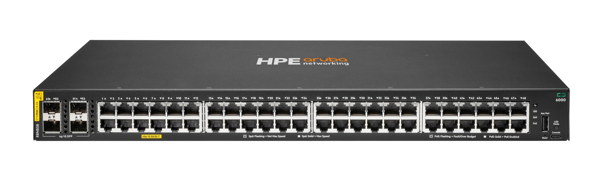 Hpe Aruba Networking Cx 6000 48p 10m 100m 1g Class4 Poe 4p Sfp 1g 370w Switch Eu En