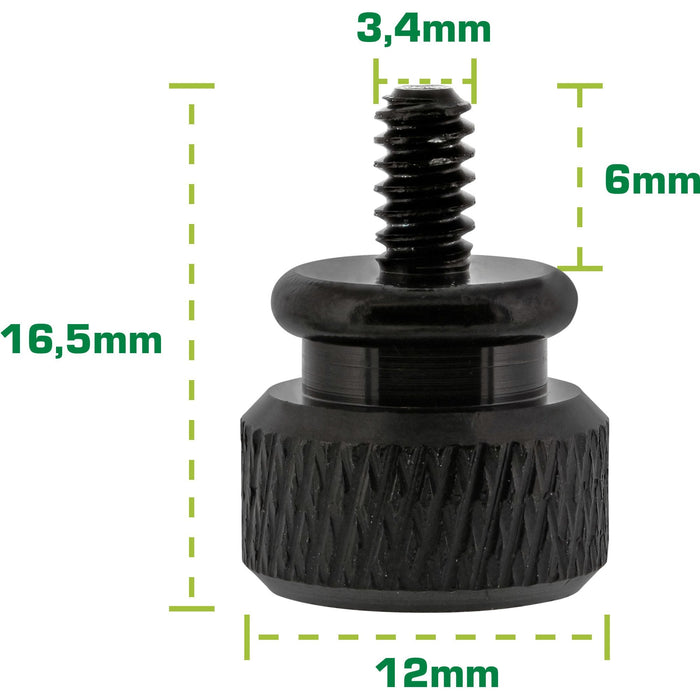 Tornillos De Mariposa Inline Para Cajas, Aluminio, Negro, 10 Uds