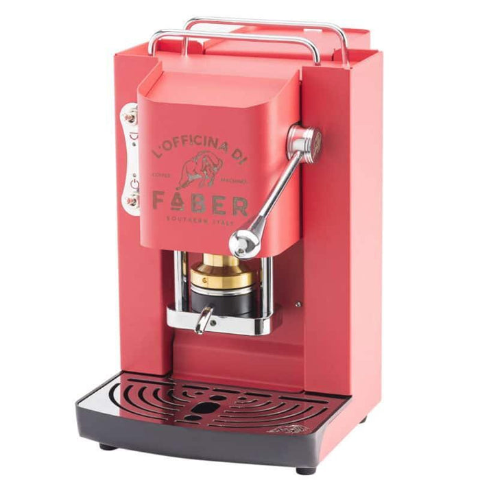 Faber Pro Deluxe Ese Pad Espressomaschine Coral Rosa & Chrom