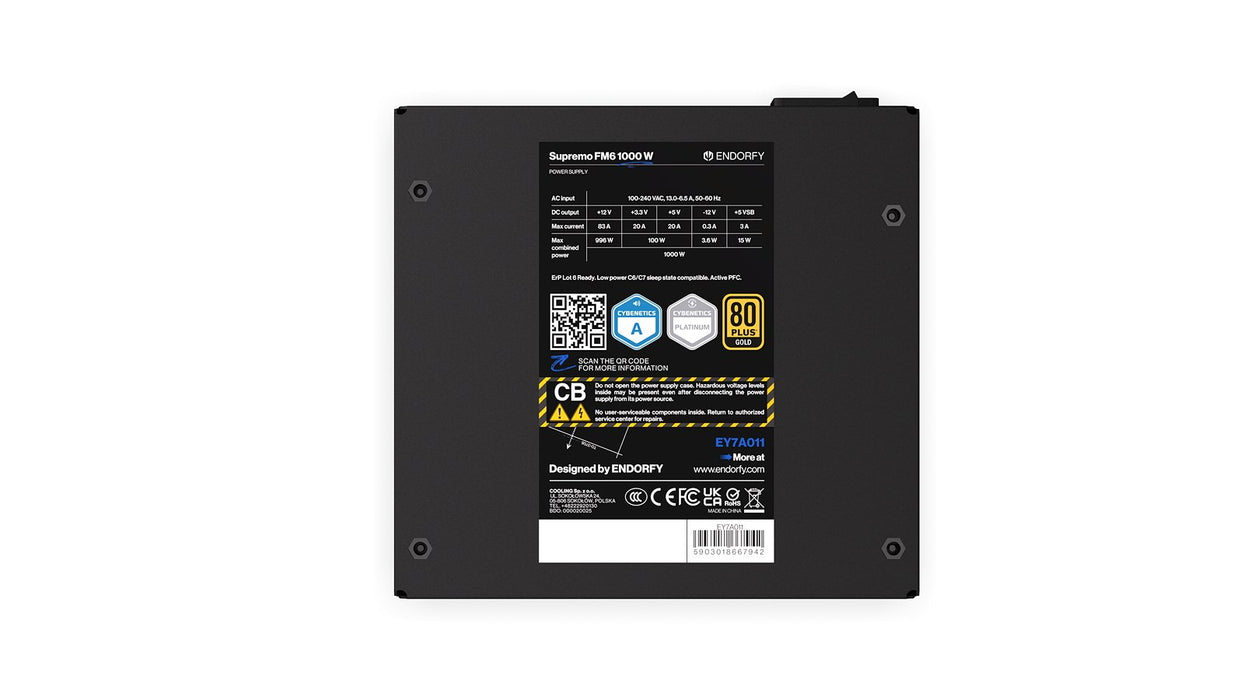 EAN 5903018667942 - ENDORFY Supremo FM6 1000 W unidad de fuente de alimentación 24-pin ATX ATX Negro imagen 8
