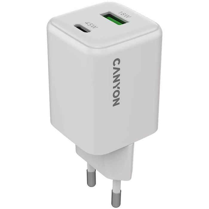 Canyon Cargador Cu45ac Gan 45w Pd, 2-Port Usb-A Usb-C Wh Retail