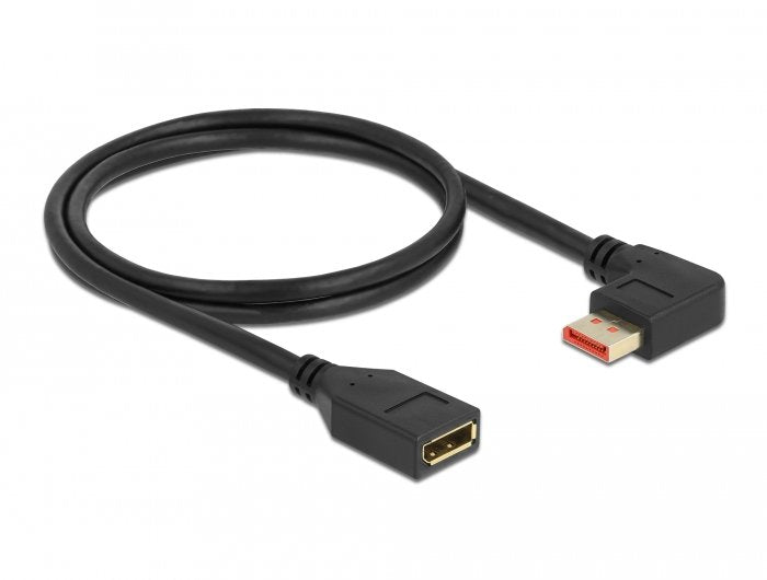 Delock Displayport Verlängerungscable Stecker 90° Links Gewinkelt Zu Buchse 8k 60 Hz 1 M