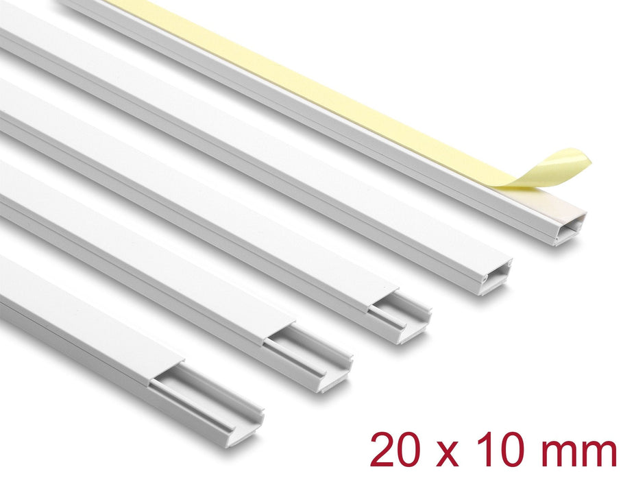 Delock Canaleta Para Cables Autoadhesivo Con Schiebedeckel 20 X 10 Mm - Longitud 1 M Pack De 5 Blanco