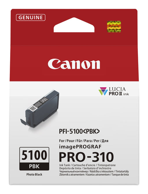 EAN 4549292242904 - Canon PFI-5100 PBK cartucho de tinta 1 pieza(s) Original Foto negro imagen 1