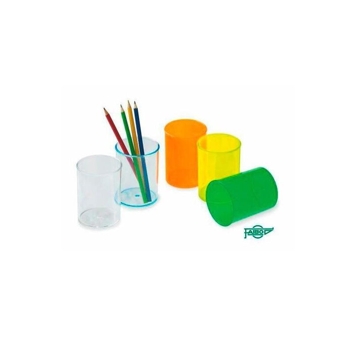 Faibo Cubilete Portalápices Plástico Fluorescente Amarillo