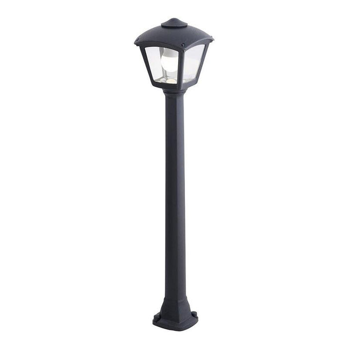 Farol Baliza Con Poste Giaffa/Roby, Transparente, E27, Negro, 195 X 195 X 945 Mm