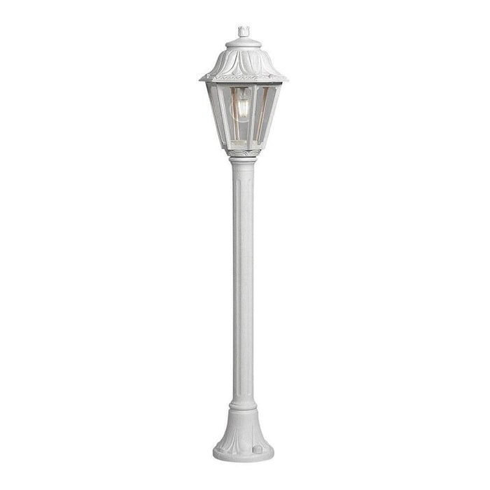 Farol Baliza Con Poste Mizar/Anna, Transparente, E27, Blanco, Ø220 X 1100 Mm