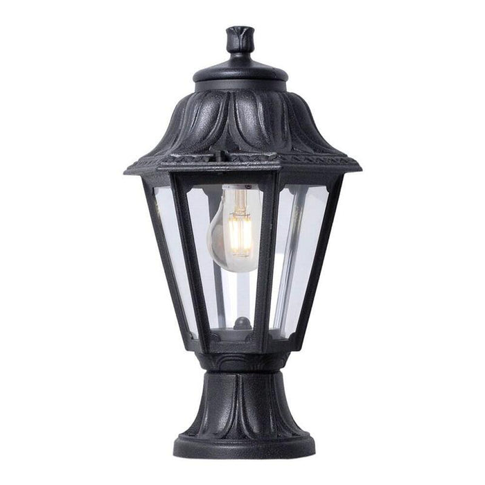 Farol Sobremuro Mikrolot/Anna, Transparente, E27, Negro, Ø220 X 385 Mm