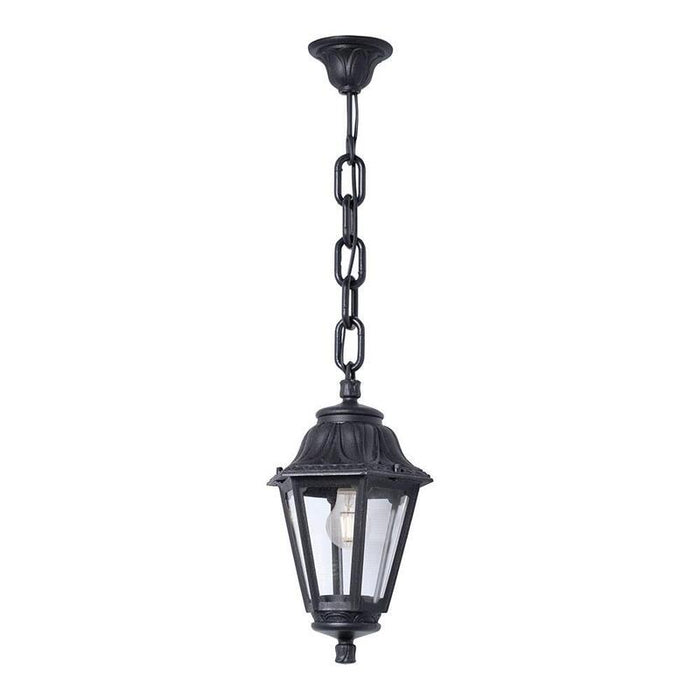 Farol Techo Con Cadena Sichem/Anna, Transparente, E27, Negro, Ø220 X 800 Mm