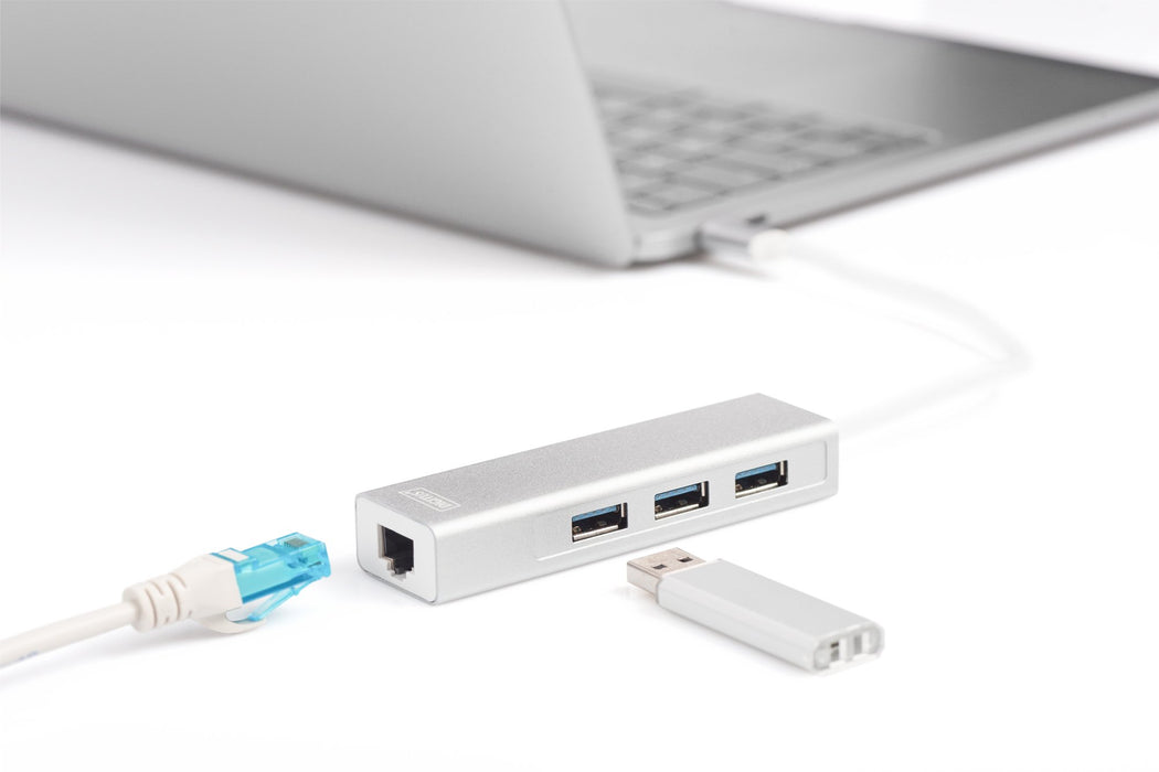 EAN 4016032430100 - Digitus DA-70255 base para portátil y replicador de puertos USB 3.2 Gen 1 (3.1 Gen 1) Type-C Gris, Blanco imagen 7