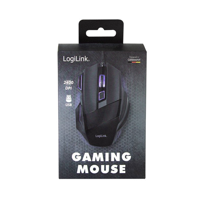 Raton Logilink Id0202 Gaming Usb Negro 2400 Dpi, 6 Botones