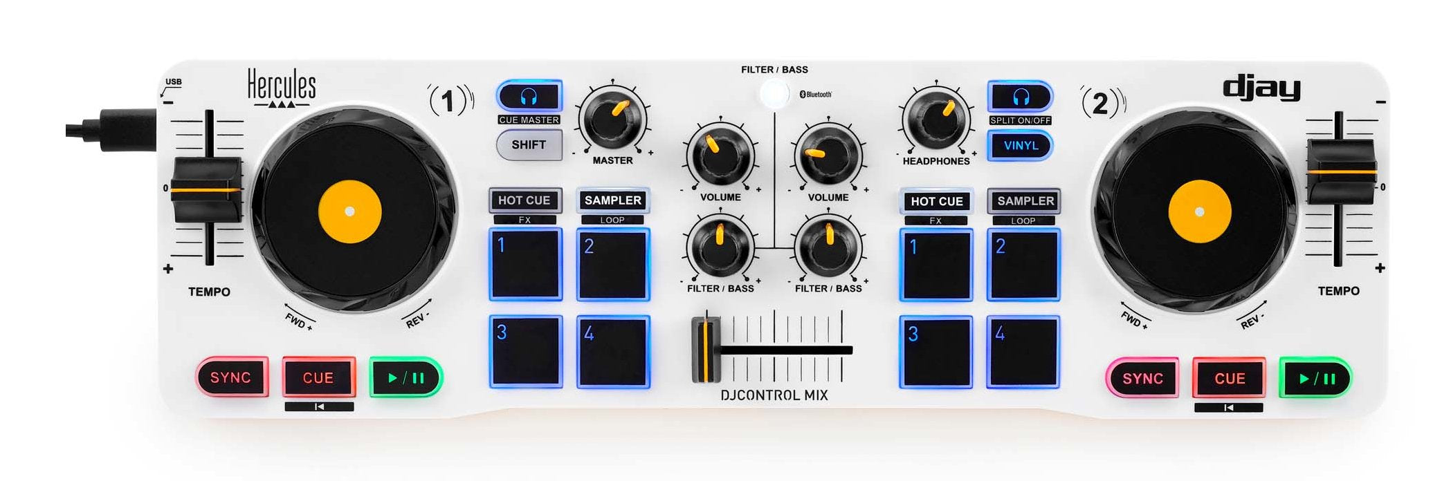 EAN 3362934746216 - Hercules 4780921 controlador dj 2 canales Negro, Blanco, Amarillo imagen 1