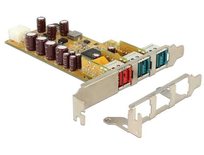 Poweredusb Pci Express Karte  1 X 24 V + 2 X 12 V Delock