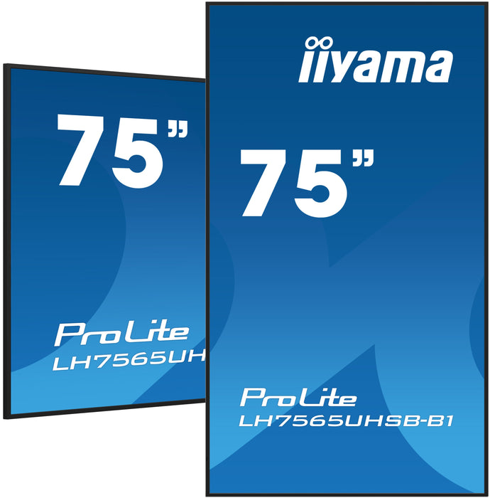 EAN 4948570123599 - iiyama LH7565UHSB-B1 pantalla de señalización Diseño de quiosco 189,2 cm (74.5") LED Wifi 800 cd / m² 4K  imagen 1