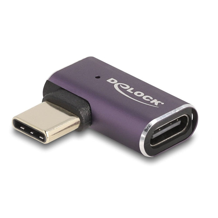 Delock 60287 Usb Adaptador 40 Gbps Usb Type-C Pd 3.1 240 W Macho A Puerto Hembra Sesgado Hacia La Izquierda Y Hacia La Derecha 8k 60 Hz Metal