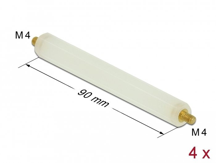 Abstandshalter M4 X M4, Sechskant, Aussen   Aussen, 90 Mm Natur 4 Stück