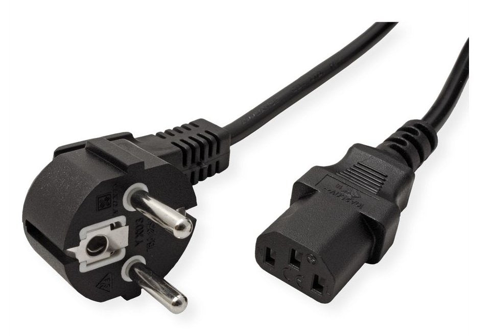 Value Netzcable, Gerade Iec-Buchse, Schwarz, 0,6 M