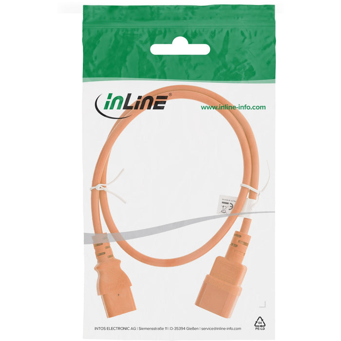 Prolongación Del Cable De Alimentación Inline, C13 A C14, Naranja, 2 M