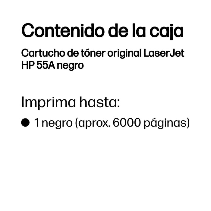 EAN 0884420133698 - HP 55A Black Original LaserJet Toner Cartridge cartucho de tóner 1 pieza(s) imagen 3