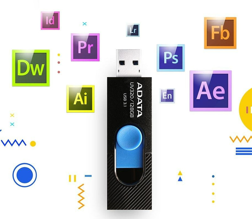 EAN 4713218462848 - ADATA UV320 unidad flash USB 128 GB USB tipo A 3.2 Gen 1 (3.1 Gen 1) Negro, Azul imagen 4