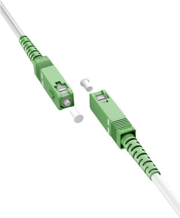 Cable De Fibra Óptica Para Router 30m -Ø3 Blanco Mm Latiguillo Monomodo Ftth - 9/125 Os2 - Sc/Apc-Sc/Apc Simplex - Compatible