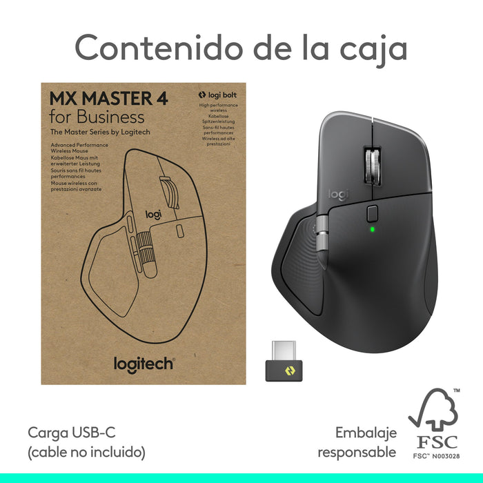 EAN 5099206133143 - Logitech MX Master 4 for Business ratón Oficina mano derecha RF Wireless + Bluetooth Laser 8000 DPI imagen 27