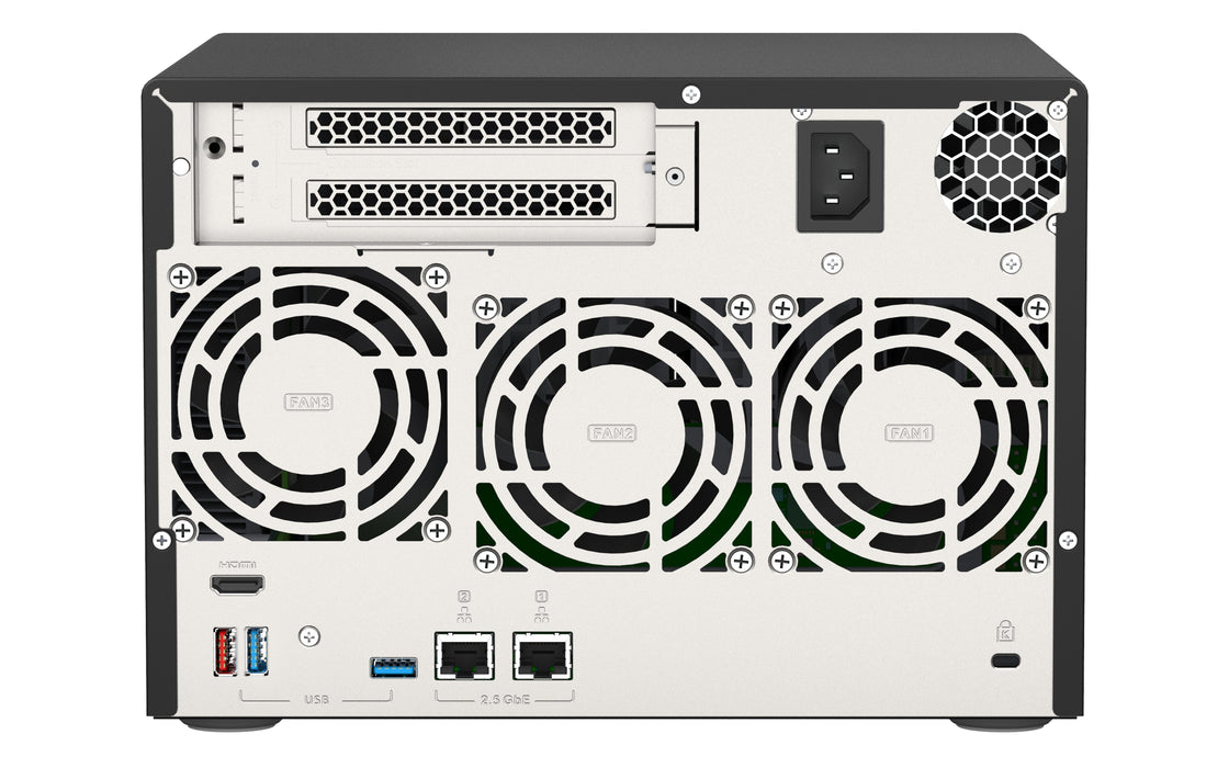 EAN 4713213519387 - QNAP TVS-675 NAS Torre ZhaoXin KaiXian KX-6000 KX-U6580 8 GB DDR4 0 TB QuTS hero Negro imagen 6