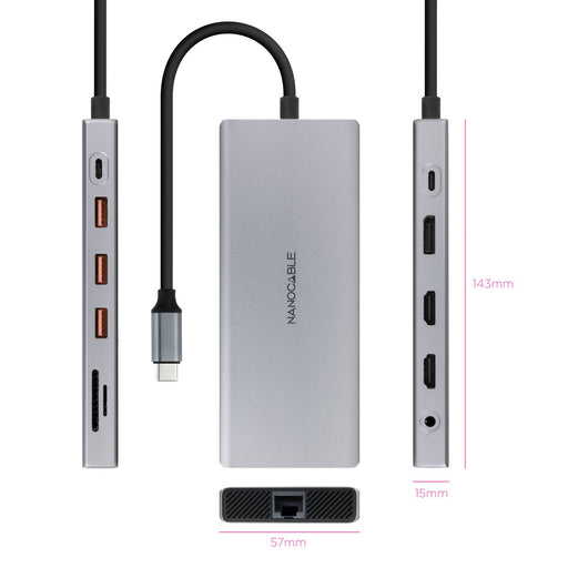 EAN 8433281015579 - Nanocable 10.16.4612 base para portátil y replicador de puertos Alámbrico USB 3.2 Gen 1 (3.1 Gen 1) Type- imagen 2