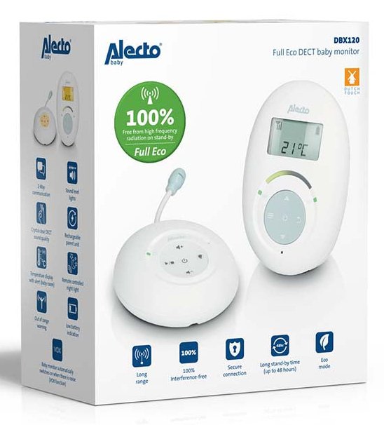 EAN 8712412586868 - Alecto DBX120 vigila bebes Vigilabebés digital 2 canales Blanco, Azul imagen 8