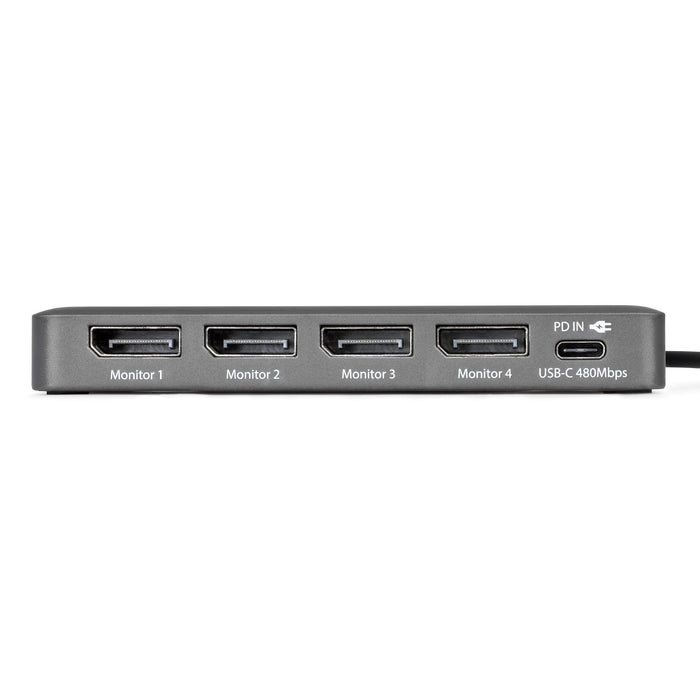 Startech Usb-C Zu 4-Monitor Workstation Adapter 4k 60hz Displayport 140w Pd Passthrough Usb Fur Tastatur Und Raton Taa