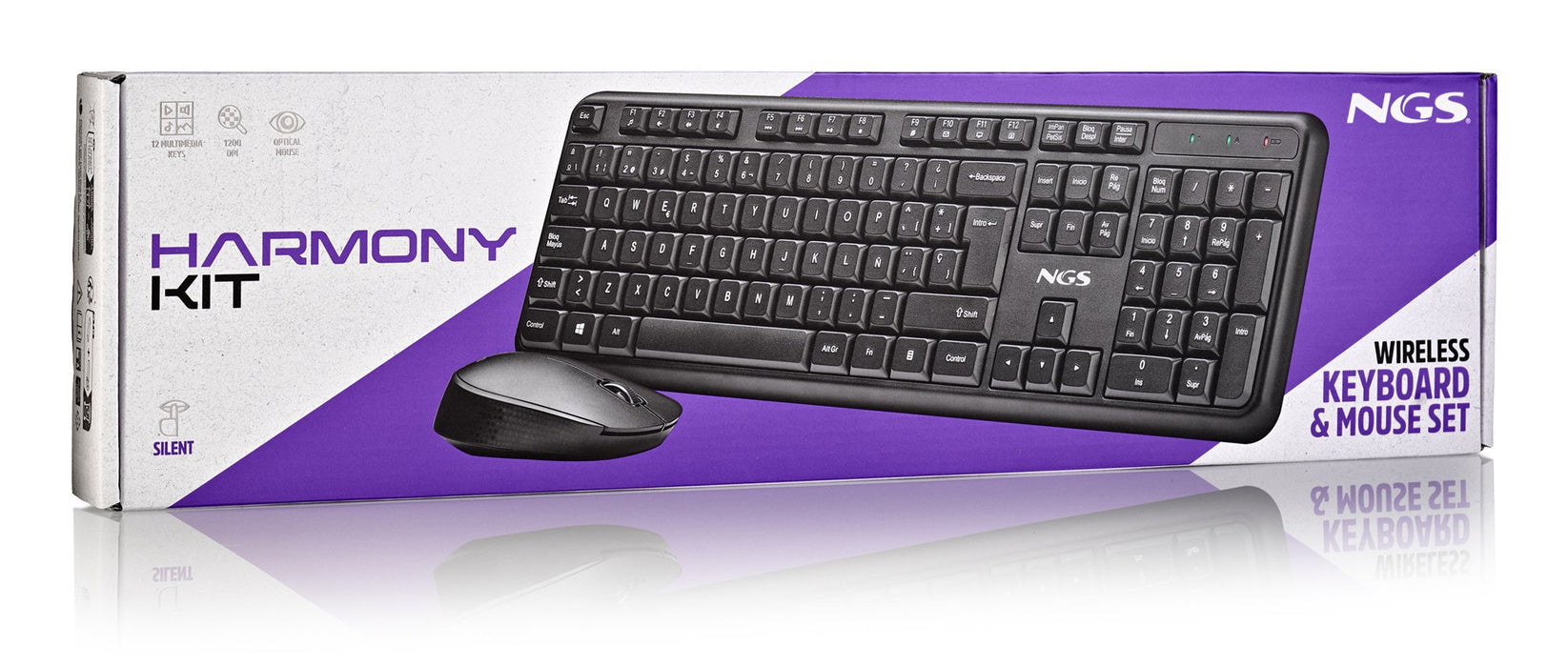 EAN 8435430627688 - NGS HARMONY KIT (QUERTY, IT) teclado Ratón incluido Universal RF inalámbrico QWERTY Italiano Negro imagen 5