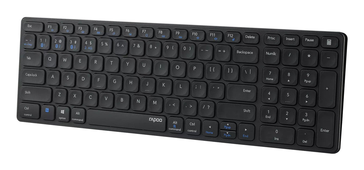 Teclado Rapoo Wireless Y Bluetooth E9700m Portugues 2.4ghz Bt 3.0 5.0 DiseãO Ultrafino Bateria