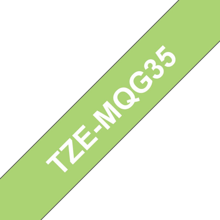 Brother Cinta Mecanográfico Blanco Sobre Verde Tze-Mqg35 Tz-Mqg35 12 Mm X 5 M, Laminado