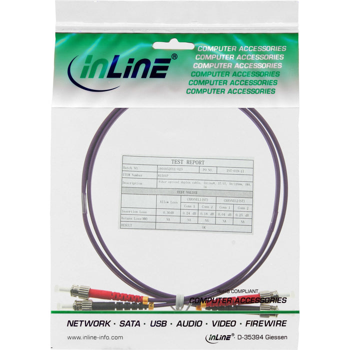 Cable Dúplex De Fibra Óptica Inline St/St 50/125 ?M Om4 7,5 M