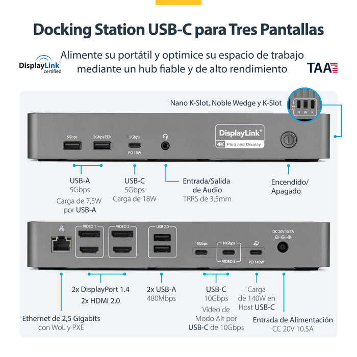 EAN 0065030912945 - StarTech.com DK30C2DPEPRUE base para portátil y replicador de puertos Alámbrico USB 3.2 Gen 1 (3.1 Gen 1) imagen 3