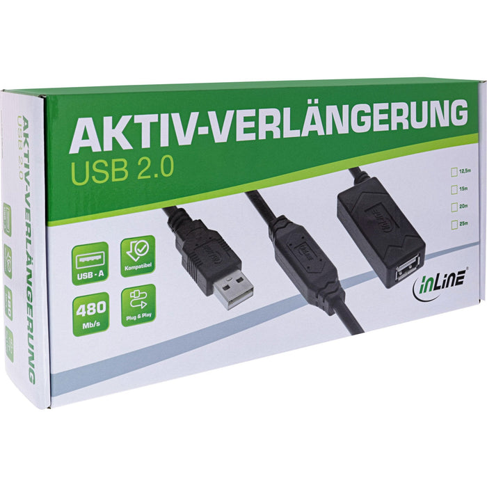 Inline® Usb 2.0 Active Extension, Usb-A Male/Female, 25m