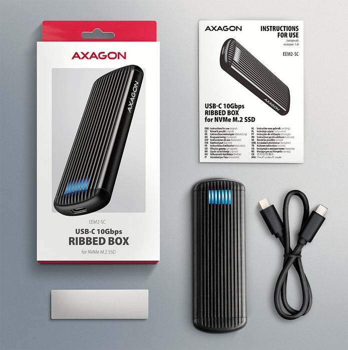 Ssd Acc Enclosure M.2 Nvme/Usb-C Eem2-Sc Axagon
