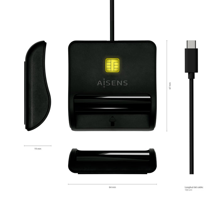 EAN 8436574706291 - AISENS ASCR-SN03C-BK lector de control de acceso Lector USB de control de acceso imagen 4