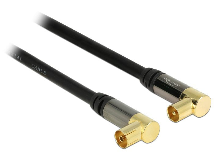 Delock Cable De Antena Coaxial Iec Macho 90° > Iec Hembra 90°, Rg-6/U 2m