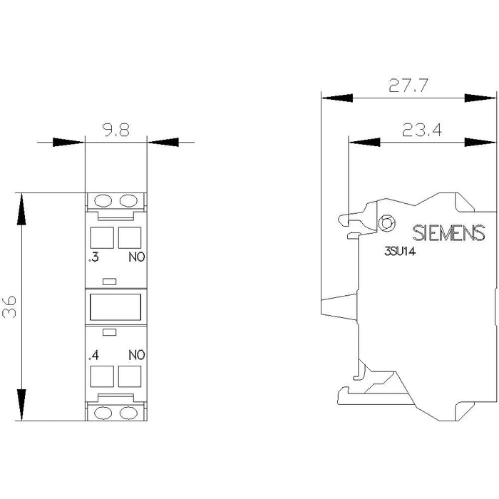 Siemens 3su14001aa103ba0 Kontaktmodul M.1 Schaltglied 1s