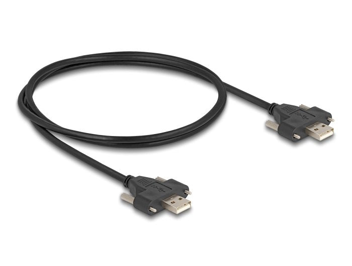 Delock 80479 Cable Usb 2.0 Tipo-A Macho A Macho Con Tornillos 1 M Negro
