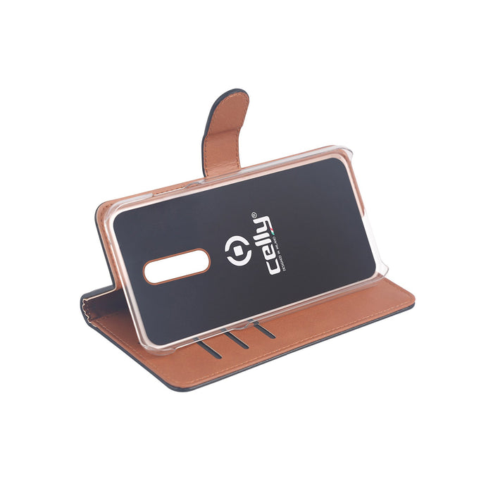 EAN 8021735752509 - Celly Wally funda para teléfono móvil 16,5 cm (6.5") Folio Negro, Marrón imagen 2